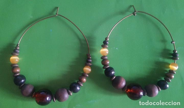 Joyeria: PENDIENTES 6 CTMOS. CON CUENTAS DE DIVERSOS MATERIALES - Foto 1