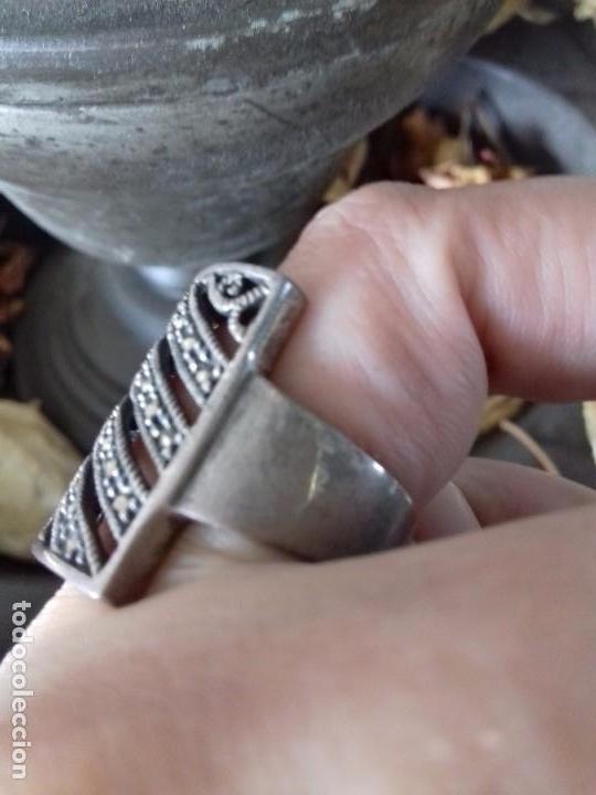 Joyeria: Gran Anillo de Plata de Ley y Marquesitas - Foto 2