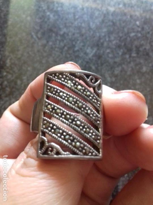 Joyeria: Gran Anillo de Plata de Ley y Marquesitas - Foto 5