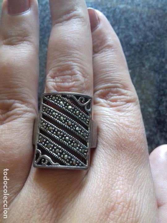 Joyeria: Gran Anillo de Plata de Ley y Marquesitas - Foto 6