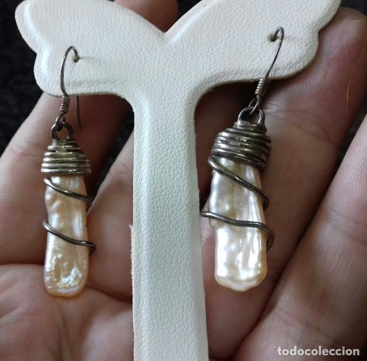 Joyeria: Pendientes vintage de Biwa y Plata de Ley - Foto 3
