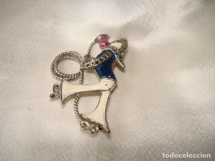 Joyeria: BROCHE DE PLATA MARINERO LEVANDO ANCLAS - Foto 4