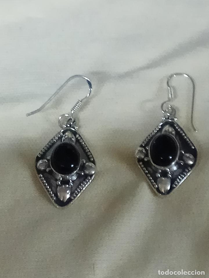 Medalla Ópera horizonte pendientes de plata 925 con piedra negra - Buy Antique earrings on  todocoleccion