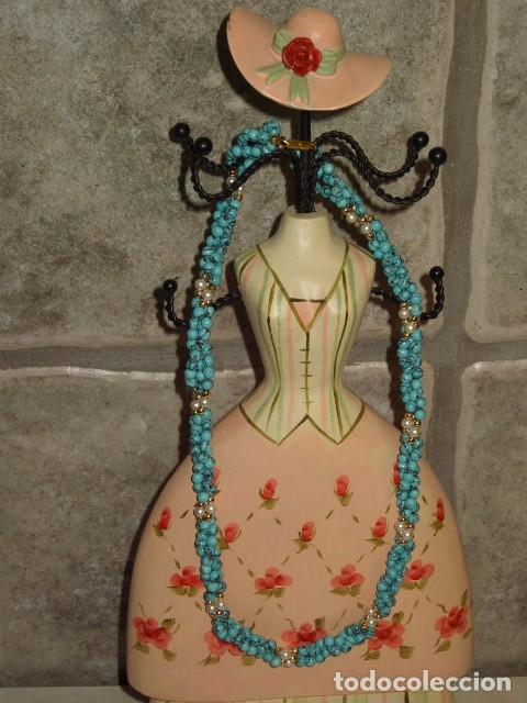 Joyeria: COLLAR HILOS TURQUESA Y PERLAS.VINTAGE. - Foto 2