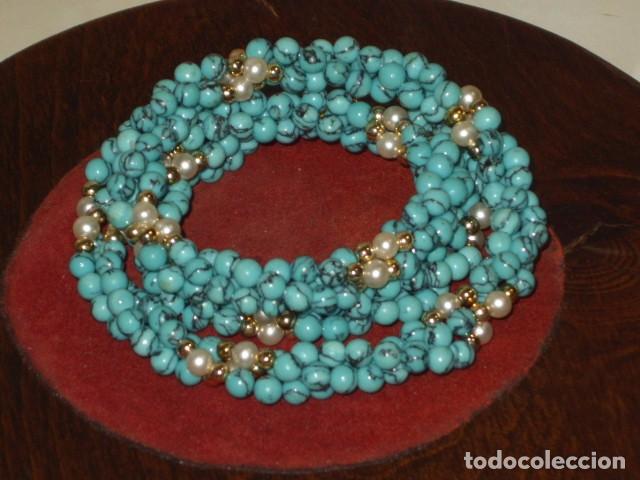Joyeria: COLLAR HILOS TURQUESA Y PERLAS.VINTAGE. - Foto 6