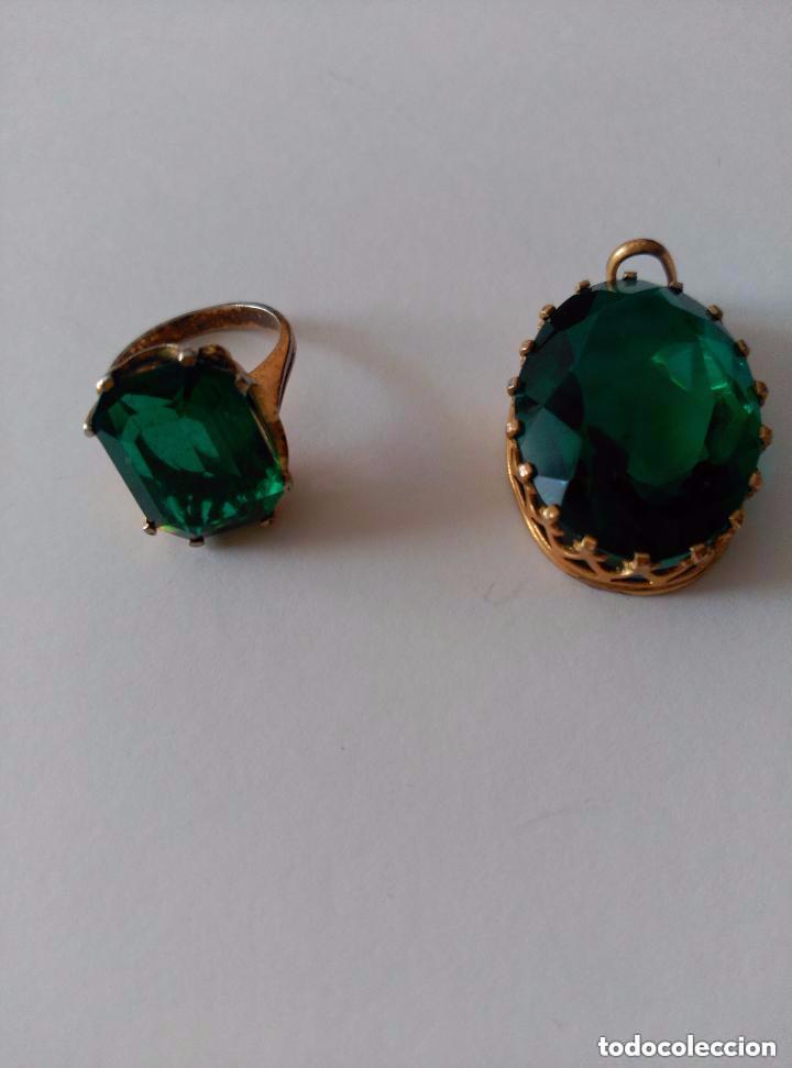 Joyeria: conjunto de colgante y anillo verdes - Foto 1