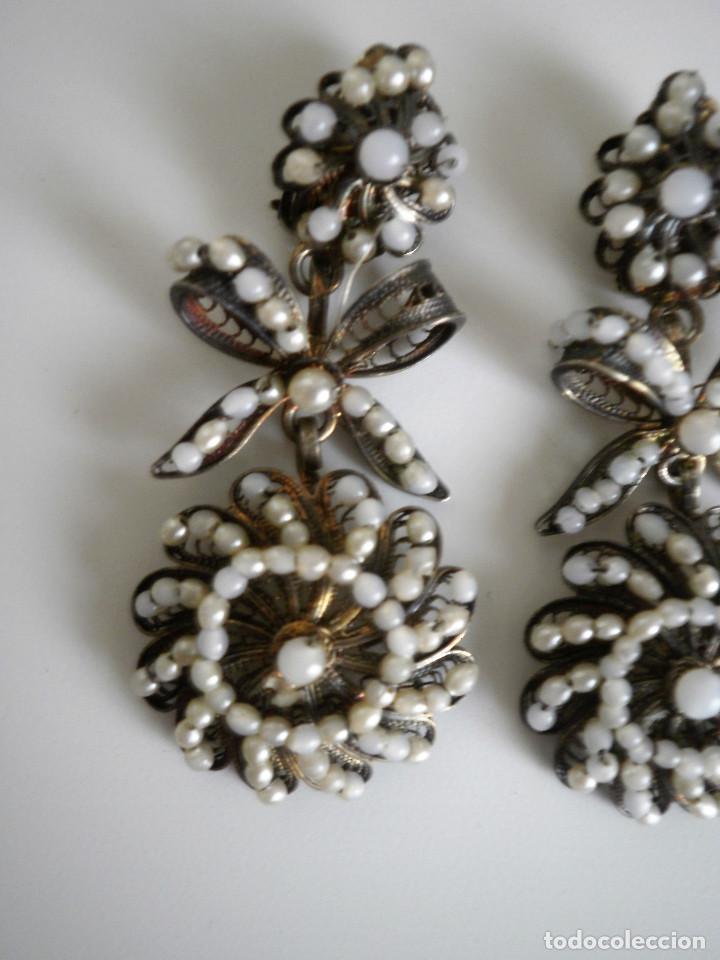 Joyeria: Pendientes antiguos con perlitas. - Foto 1