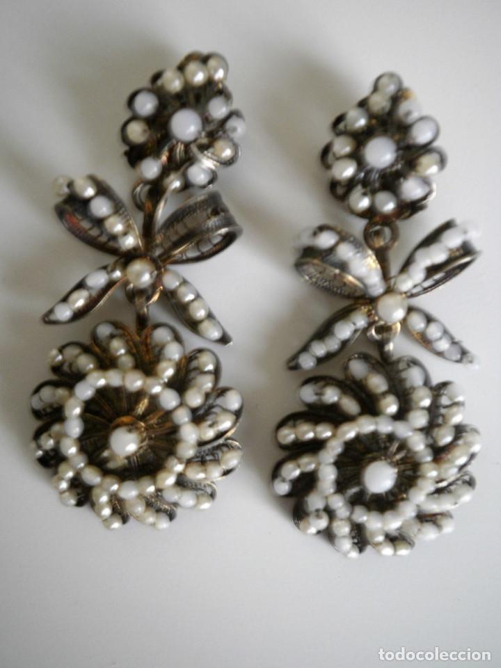 Joyeria: Pendientes antiguos con perlitas. - Foto 2