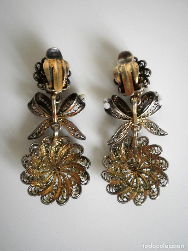 Joyeria: Pendientes antiguos con perlitas. - Foto 4