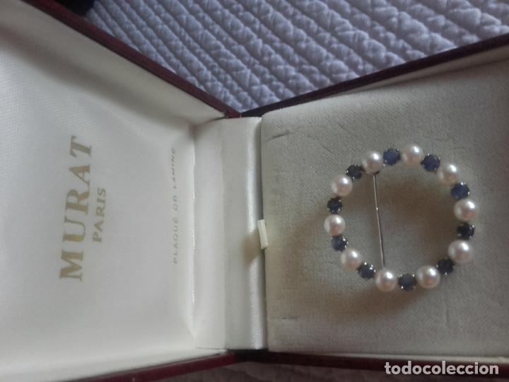 Joyeria: Broche perlas zafiros y oro blanco - Foto 4