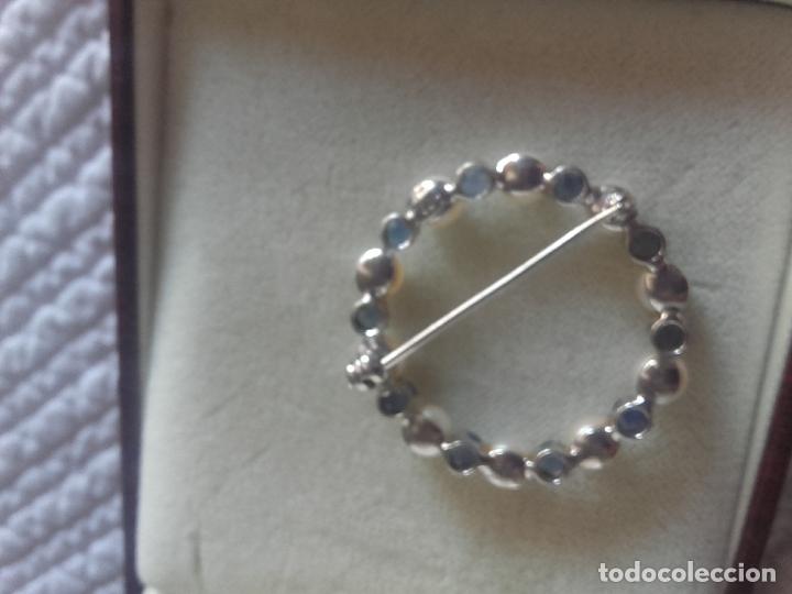 Joyeria: Broche perlas zafiros y oro blanco - Foto 5