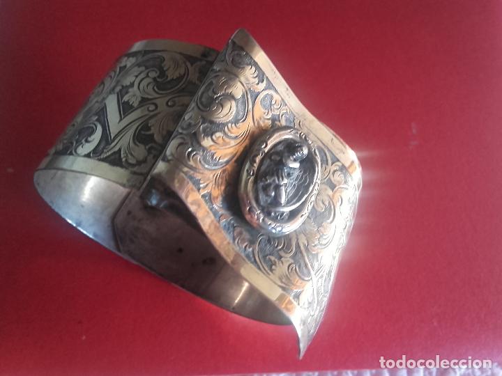 Joyeria: pulsera brazalete plata cincelada del XIX - Foto 3