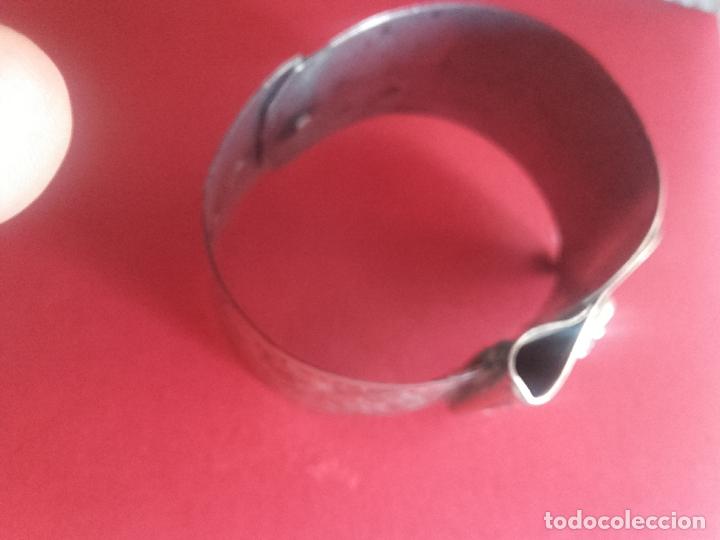 Joyeria: pulsera brazalete plata cincelada del XIX - Foto 4