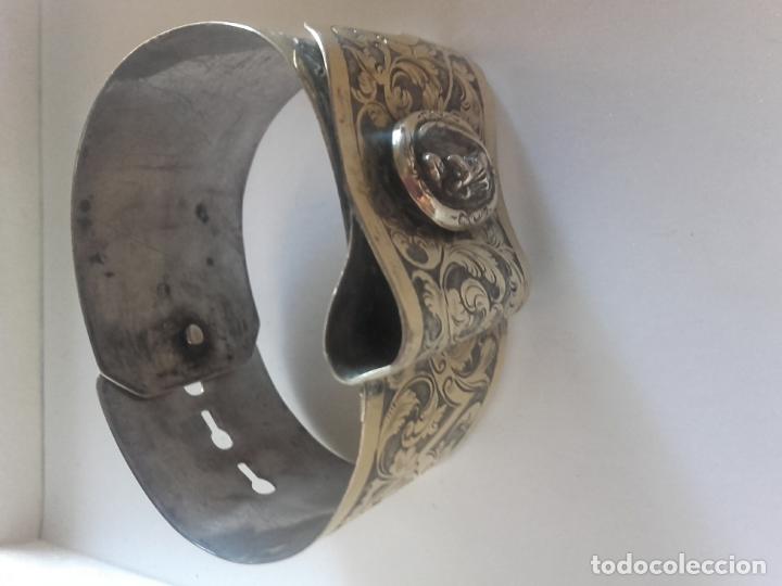 Joyeria: pulsera brazalete plata cincelada del XIX - Foto 7