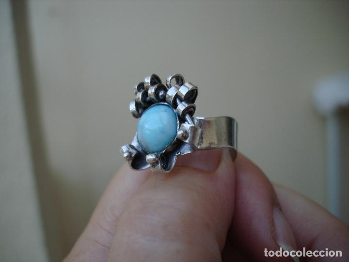 Joyeria: ANILLO DE PLATA CON TURQUESA EN EL CENTRO - Foto 4