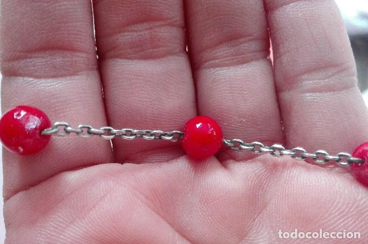Joyeria: PULSERA PLATA DE LEY Y BOLAS ROJAS - Foto 1