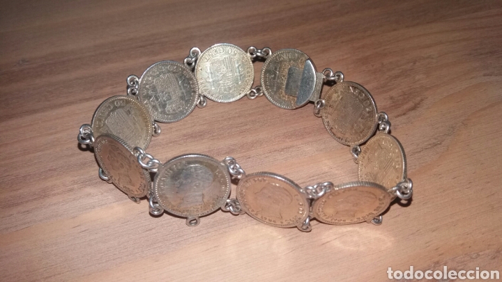 Joyeria: Pulsera monedas de 50 centimos plata Alfonso XIII - Foto 1