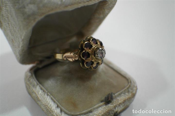 Joyeria: Antiguo anillo de oro y amatistas - Foto 4