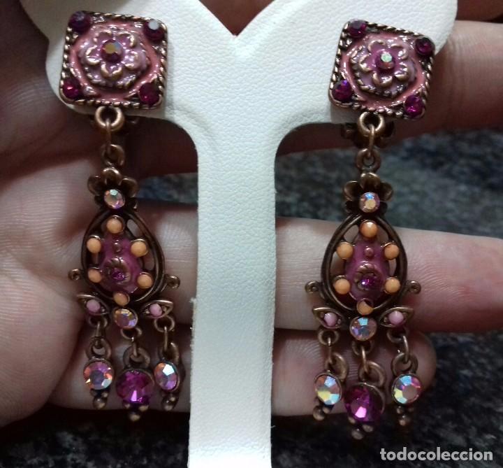 Joyeria: Pendientes Vintage Strass y Esmalte - Foto 2