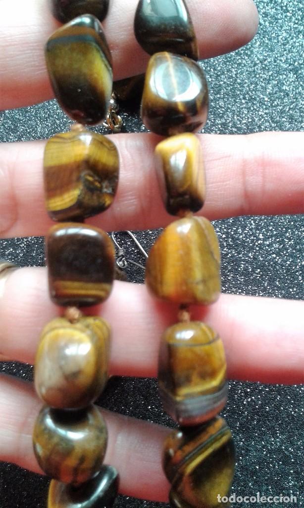 Joyeria: COLLAR GARGANTILLA Y PENDIENTES DE OJO DE TIGRE - Foto 4