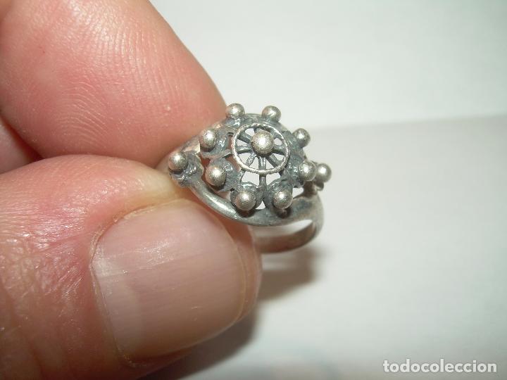 Joyeria: ANTIGUO ANILLO DE PLATA DE LEY CON CONTRASATES. - Foto 3