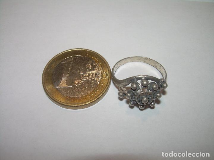 Joyeria: ANTIGUO ANILLO DE PLATA DE LEY CON CONTRASATES. - Foto 4