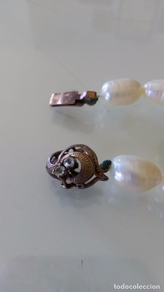 Joyeria: Collar de perlas de agua dulce con broche de plata chapada - Foto 4