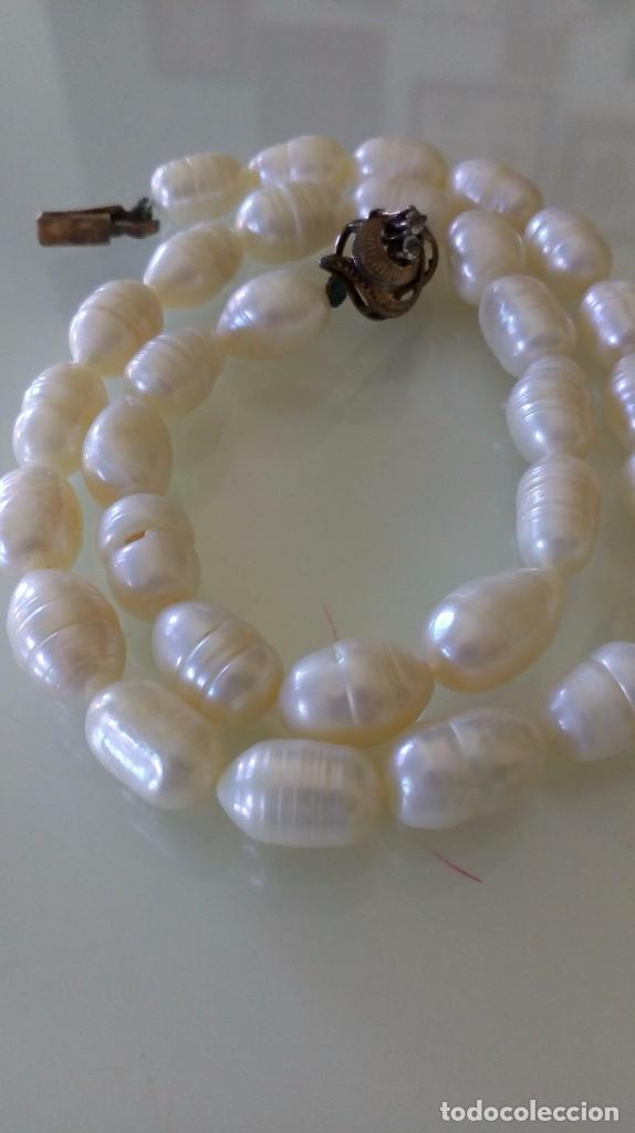 Joyeria: Collar de perlas de agua dulce con broche de plata chapada - Foto 7
