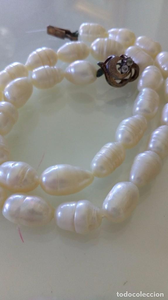 Joyeria: Collar de perlas de agua dulce con broche de plata chapada - Foto 8