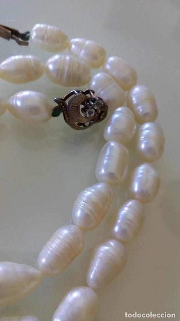 Joyeria: Collar de perlas de agua dulce con broche de plata chapada - Foto 9
