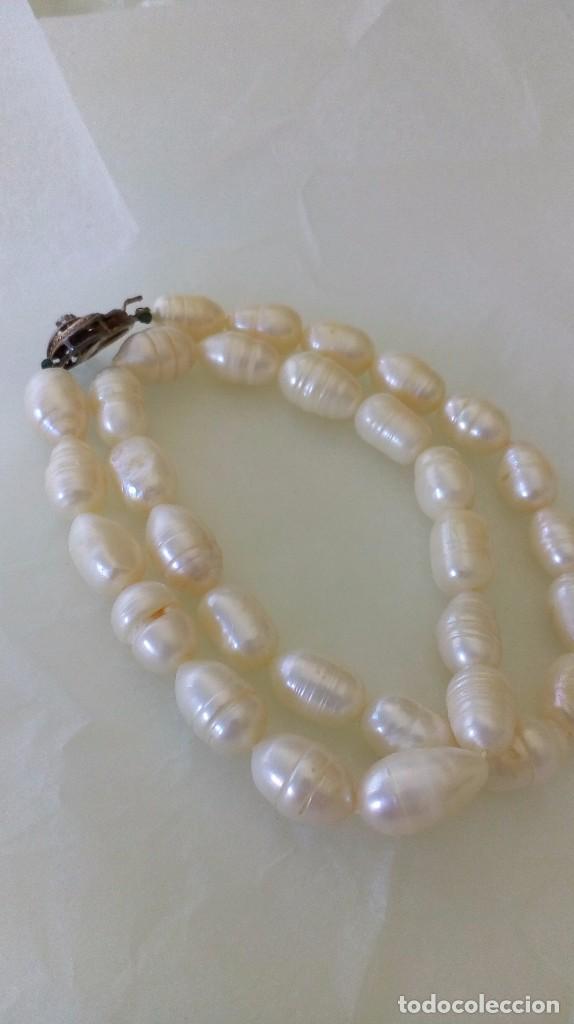 Joyeria: Collar de perlas de agua dulce con broche de plata chapada - Foto 10