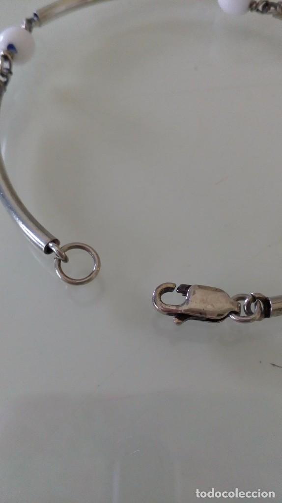 Joyeria: Pulsera de plata de ley con tres bolas blancas - Foto 4