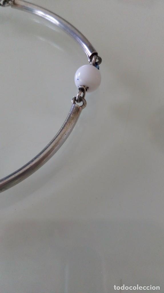 Joyeria: Pulsera de plata de ley con tres bolas blancas - Foto 5