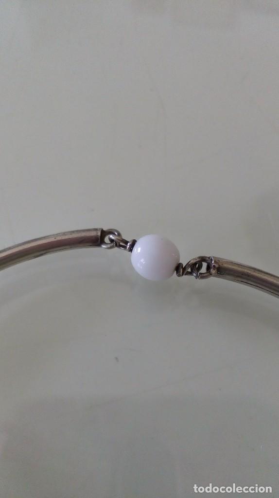 Joyeria: Pulsera de plata de ley con tres bolas blancas - Foto 6