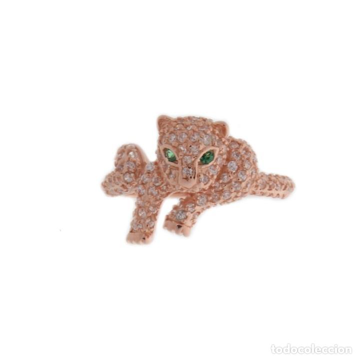 Joyeria: Anillo pantera con ba&ntilde;o de oro rosa. - Foto 1