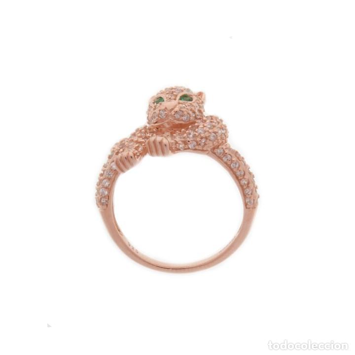 Joyeria: Anillo pantera con ba&ntilde;o de oro rosa. - Foto 2