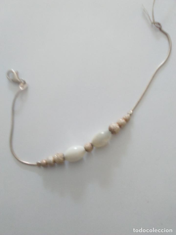Joyeria: Pulsera de plata con cuentas de nacar - Foto 2