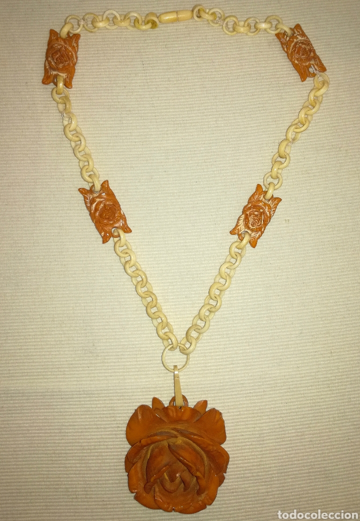 Joyeria: Antiguo Collar Flor de Carey. - Foto 2