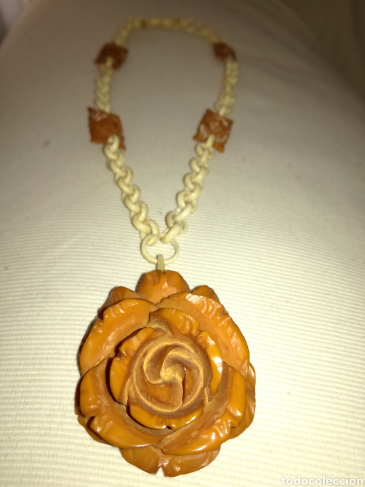 Joyeria: Antiguo Collar Flor de Carey. - Foto 3