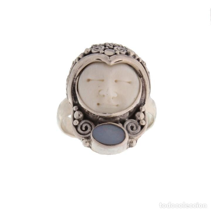 Joyeria: Anillo plata camafeo hueso. - Foto 1