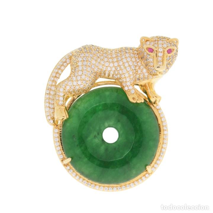 Joyeria: Colgante de plata con donuts de jade. - Foto 1