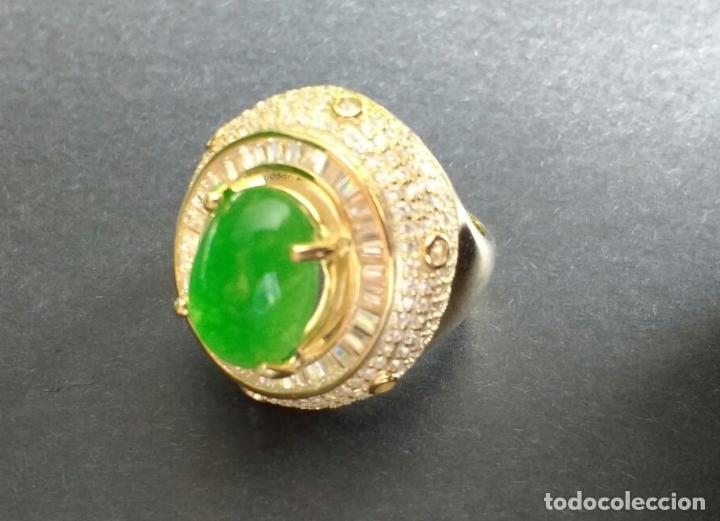 Joyeria: Anillo plata con cabuj&oacute;n de jade natural. - Foto 2