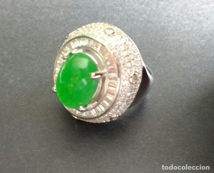 Joyeria: Anillo plata con jade natural. - Foto 1