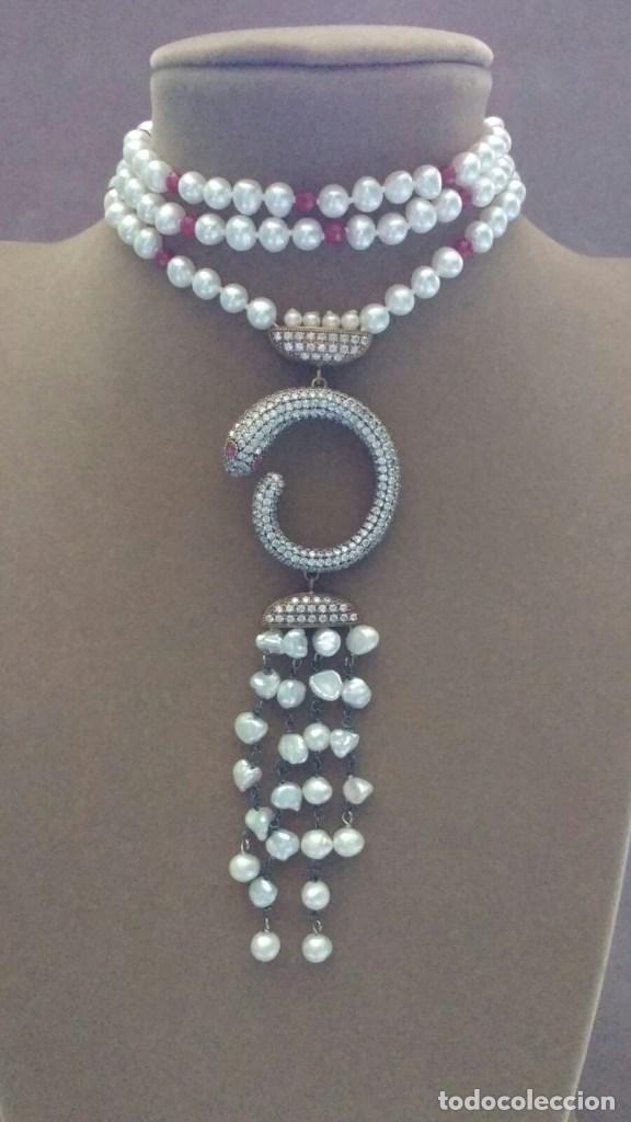 Joyeria: Collar perla con serpiente. - Foto 2