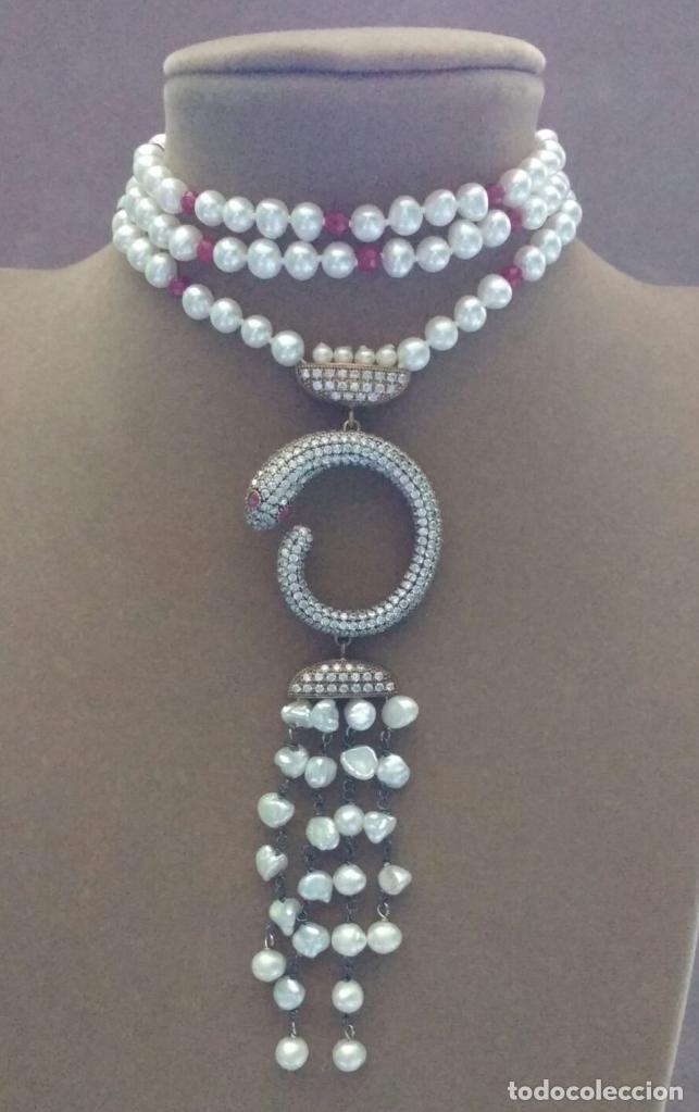 Joyeria: Collar perla con serpiente. - Foto 3