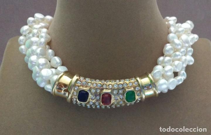 Joyeria: Collar varias tiras de perla cierre de bisuter&igrave;a. - Foto 3
