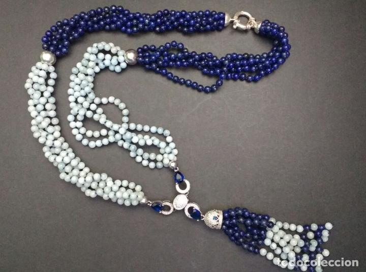Joyeria: Collar lapisl&agrave;zuli y aguamarina. - Foto 1