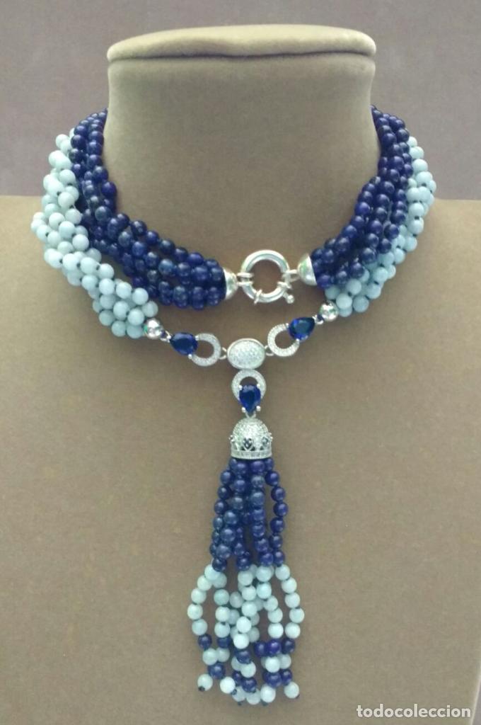 Joyeria: Collar lapisl&agrave;zuli y aguamarina. - Foto 2
