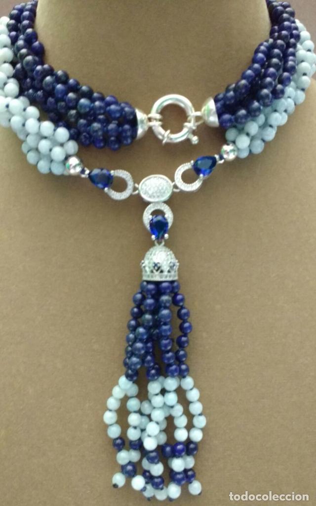Joyeria: Collar lapisl&agrave;zuli y aguamarina. - Foto 3