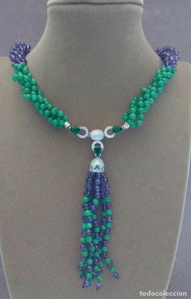 Joyeria: Collar jadeita y amatista. - Foto 2